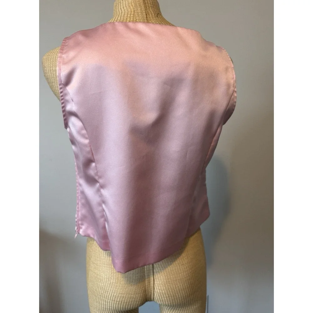 VTG Y2K Sag Harbor Jacket Blazer Black‎ Pink Embroidered Flowers Goth Girly Sz 8